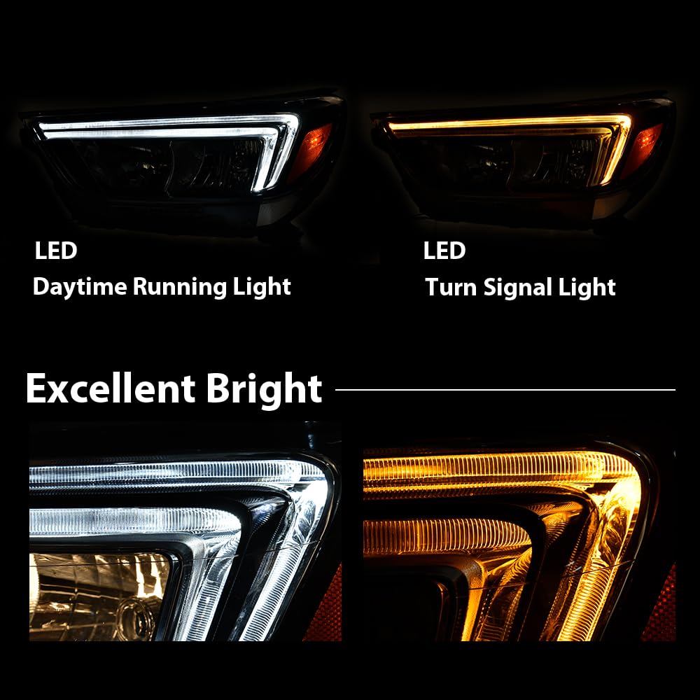 G-PLUS LED DRL Headlight Compatible with Buick Encore 2017-2022 Headlamp w/Bulbs Clear Lens Black Housing Amber Reflector Left Driver Bumper Headlamps,faros delanteros