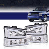 G-PLUS LED Headlights Compatible with Chevy Avalanche Silverado 1500 2500 HD 3500 2003-2006/Fit Chevy Silverado 1500 2500 3500 Classic 2007 Headlamp(Clear Lens Chrome Housing Clear Reflector)