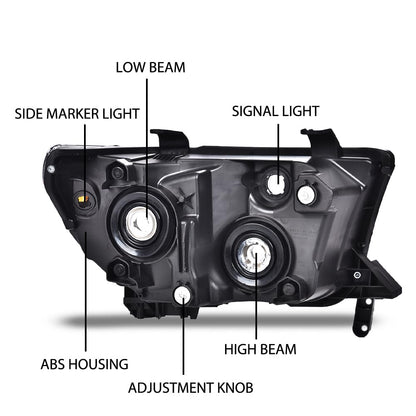 G-PLUS Headlights Compatible with Toyota Tundra 2007-2013/Compatible with Toyota Sequoia 2008-2017 Headlamps Pair Halogen Clear Lens Chrome Housing Clear Reflector,faros delanteros