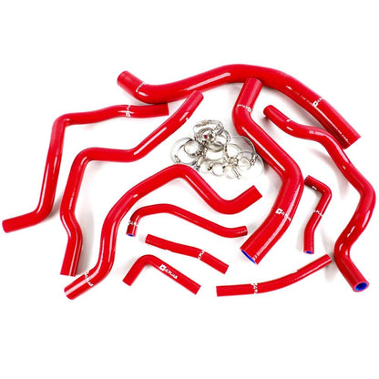 G-PLUS Compatible For MITSUBISHI LANCER EVO 7/8 CT9A 4G63T 2001 2002 2003 2004 2005 Silicone Radiator Hose Clamps Kit Red