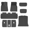 Cargo Liners Fit Tesla Model Y 2020-2024 5-SEAT (NOT for 7-SEAT) All Weather Cargo Liner Waterproof 1st & 2nd & 3rd Row 9PCS TPE