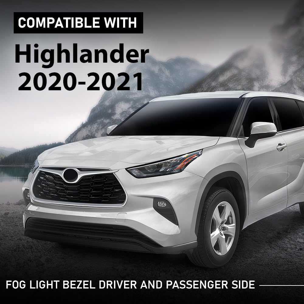 G-PLUS Fog Light Bezel Driver and Passenger Side Pair Compatible with Toyota Highlander 2020-2022 TO1038239
