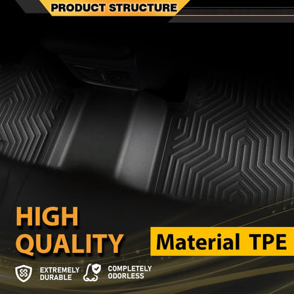 G-PLUS TPE Cargo Liners Compatible with 2016-2021 Honda Insight/Civic Coupe/Civic Sedan 3PCS Black Floor Liners Front & 2nd Row All Weather Full Cover Protection