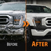 G-PLUS Front Upper Bumper Cover Fascia Compatible with Ford F150 Pickup 2021-2023 ML3Z17D957CAPTM, FO1014146 Black