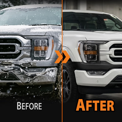 G-PLUS Front Upper Bumper Cover Fascia Compatible with Ford F150 Pickup 2021-2023 ML3Z17D957CAPTM, FO1014146 Black