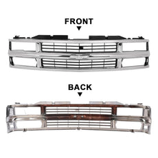 G-PLUS Chrome Grille with Black Insert for Chevy Blazer Tahoe 1994-2000 Additional Angle