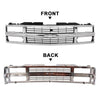 G-PLUS Chrome Grille w/Black Insert Compatible with Chevy Blazer Tahoe C/K 1500 2500 3500 1994 1995 1996 1997 1998 1999 2000 15981106 GM1200238