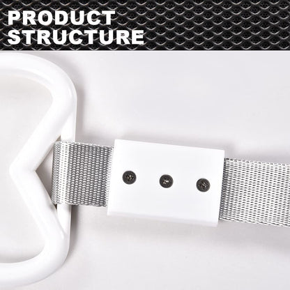 G-PLUS JDM Tsurikawa Ring Heart Subway Train Bus Car Handle Hand Straps Drift Charm,Rear Bumper Warning Ring (White)