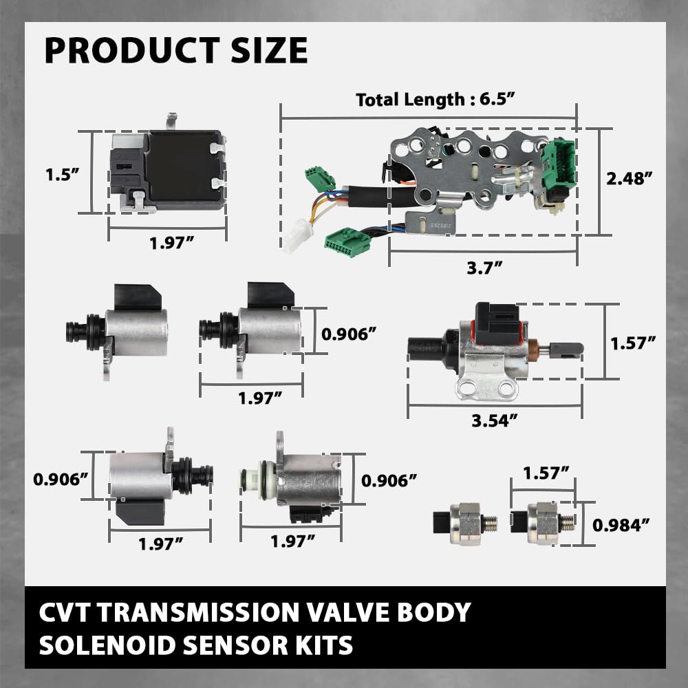 G-PLUS Transmission Valve Body Solenoid Sensor kits Compatible with Nissan Altima Rogue L4 2.5L (QR25DE Engine) 2009-2012, Fit Nissan Sentra 2007-2012, CVT JF011E RE0F10A