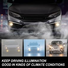G-PLUS Fog Lights 2PCS for Honda Civic Coupe Sedan 2019-2020 Clear Lens Additional Angle