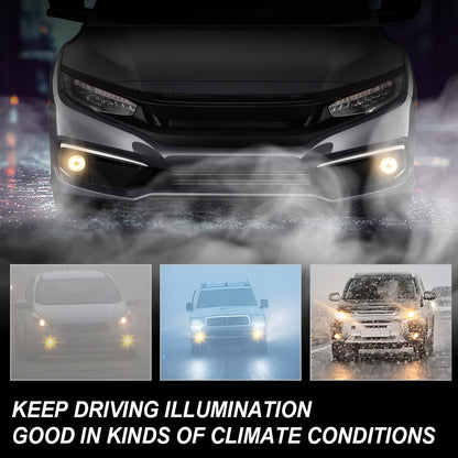G-PLUS Front Bumper Fog Lights W/Switch Left & Right Side Compatible with Honda Civic 2-Door Coupe/ 4-Door Sedan 2019-2020 33950T5RA01, 33950TBAA01, 71185TBAK50, 71180TBAK50 Clear Lens