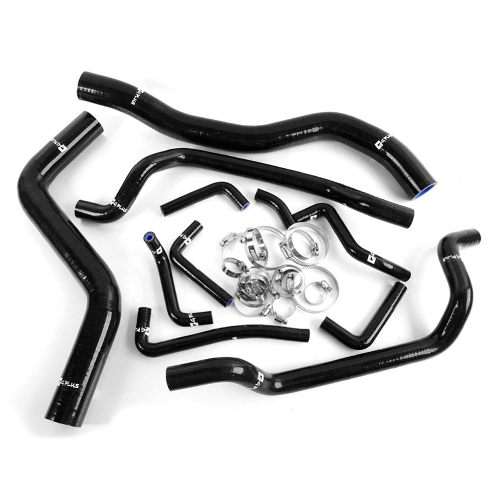 G-PLUS Silicone Radiator Hose Pipe Kit Clamps Compatible With 1995-1999 Mitsubishi Eclipse Turbo Coolant,Black