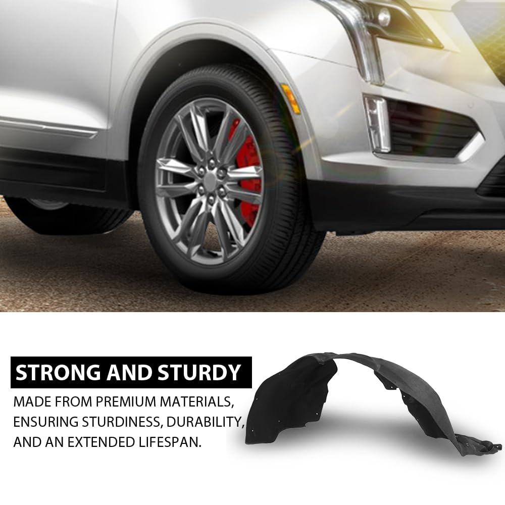 G-PLUS Fender Liner Inner Front Right Compatible with Cadillac XT5 2017-2023 GM1249276 23395492, 84088100, 84182806 Black