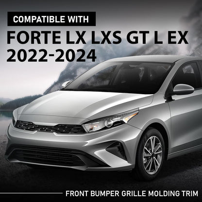 G-PLUS Pair Front Bumper Grille Molding Trim, Compatible with Kia Forte LX LXS GT L EX 2022-2024, 863A7-M7510, LH Driver & RH Passenger 2PCS, 863A8-M7510, 863A7M7510, 863A8M7510