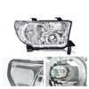 G-PLUS Headlights Compatible with Toyota Tundra 2007-2013/Compatible with Toyota Sequoia 2008-2017 Headlamps Pair Halogen Clear Lens Chrome Housing Clear Reflector,faros delanteros