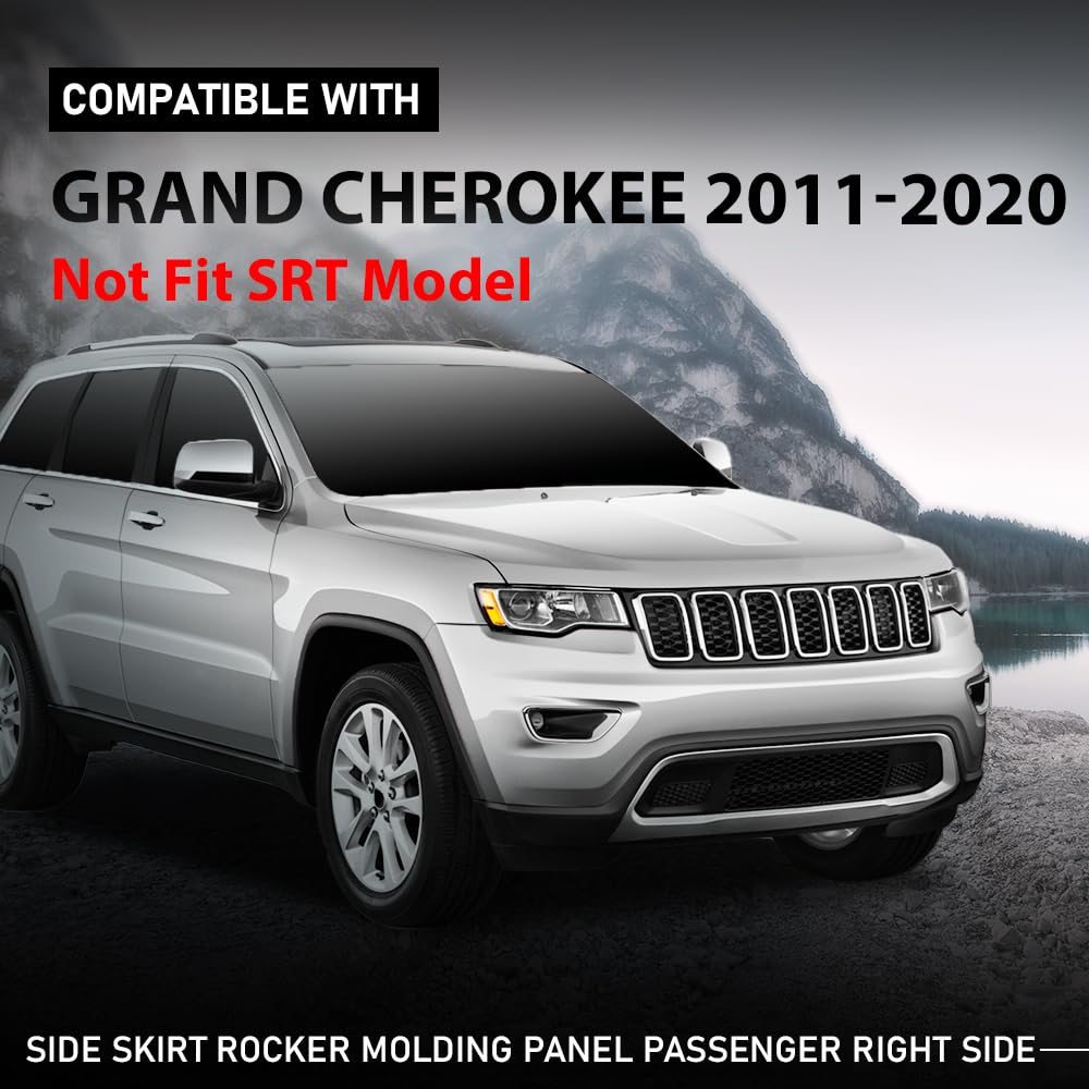 G-PLUS Skirt Rocker Panel Molding Door Sill Plate Right Compatible with Jeep Grand Cherokee 2014-2022 5NP50RXFAA