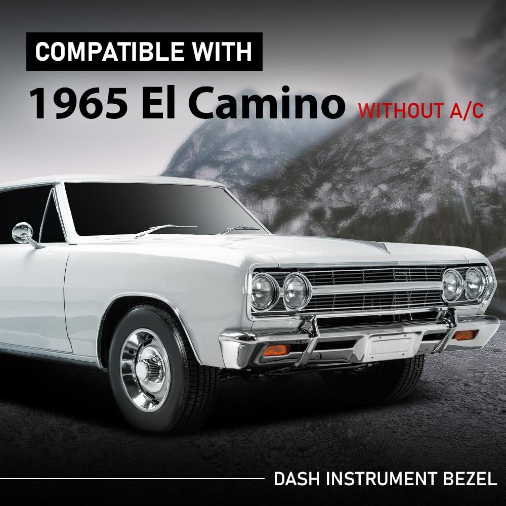 G-PLUS Dash Bezel Compatible with 1965 Chevy Chevelle El Camino without A/C Silver