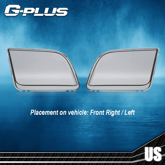 G-PLUS Front Headlight Lenses Cover Compatible with 2005-2009 Mustang,(NOT ForShelby GT500 Models),Chrome Housing A Pair Left & Right Side (Smoky Lens)