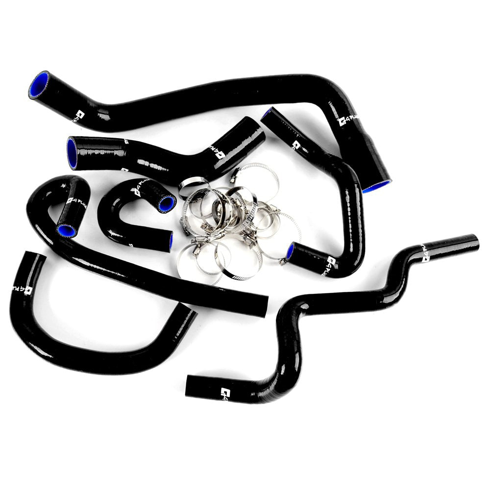 G-PLUS Silicone Radiator Coolant Hose Pipe Kit Clamps Replacement For Nissan Skyline R33 R34 RB25DET RB26DET GTR Black
