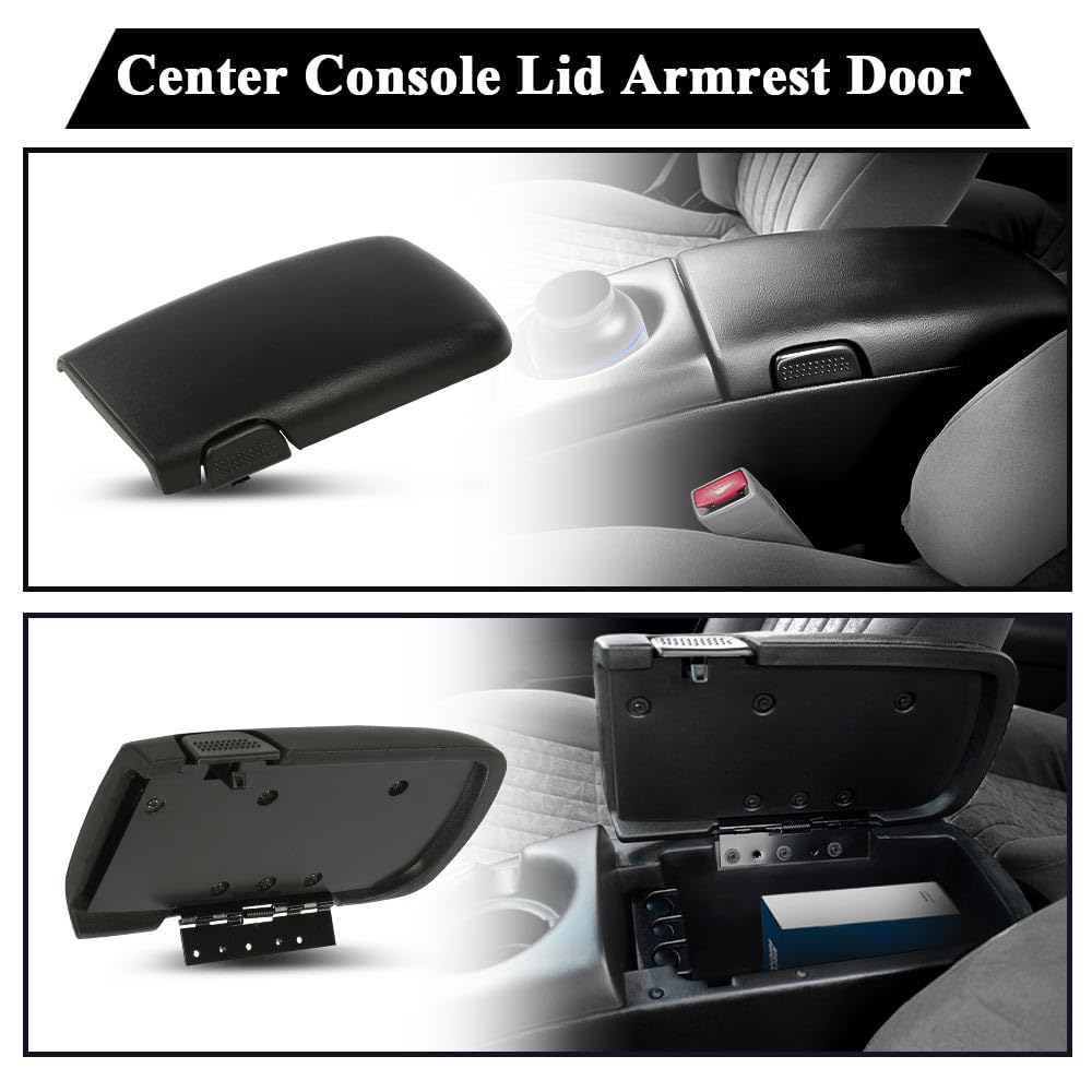 G-PLUS Center Console Lid Armrest Door Compatible with Chevy Camaro/Pontiac Firebird 1997-2002 Black 10423155 10273748