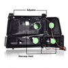 G-PLUS LED DRL Headlights, Compatible with 1992-1996 Ford Bronco F150 F250 F350(Fits Models with Halogen Headlights Only) Bumper Headlamp, Smoky lens Black Housing Clear Reflector