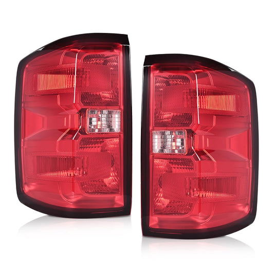 G-PLUS Tail Lights Assembly w/o Wiring Harness Fit Chevy Silverado 2500 HD 3500 HD/GMC Sierra 3500 HD 2016 2017 2018 2019 Left & Right Rear Brake Lamps, 23295939 84288723, Red Lens