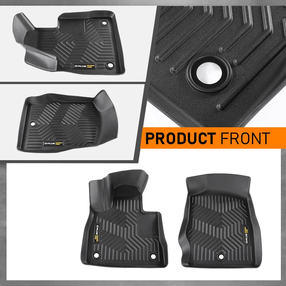G-PLUS Floor Mats Fit for 2020-2025 Ford Explorer 2020 2021 2022 2023 2024 2025 TPE Custom Fit All Weather Protection 1st & 2nd Row Floor Liner Accessories,Black Car Mats