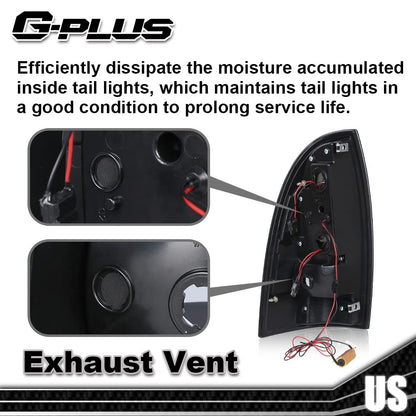 G-PLUS LED Rear Tail Lights Assembly,Compatible with Toyota Tacoma 2005-2015 Brake Tail Lamps, 8155004150, 8156004150 Red Black Luces Traseras
