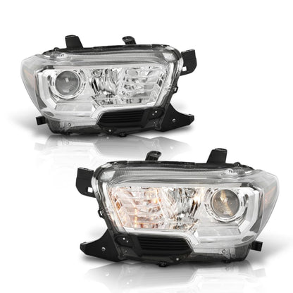 G-PLUS Headlight Assembly Left and Right Side w/o LED Daytime Running Light Compatible with Toyota Tacoma SR5 Crew Cab/Extend Cab Pickup 2019-2023 2PCS White and Black
