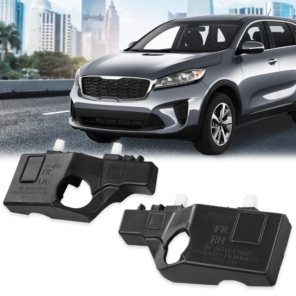 G-PLUS Front Bumper Bracket Left & Right Compatible with Kia Sorento 2016-2020 2.0L 2.4L 3.3L 86513C5000 86514C5000 HO1036129 Black Textured Bumper Bracket