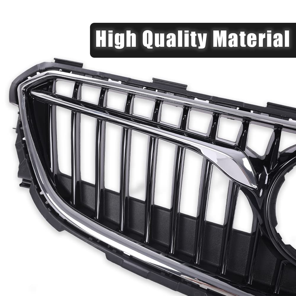G-PLUS Front Bumper Grille Upper Black/Chrome Compatible with 2018-2020 Buick Regal TourX 39119344