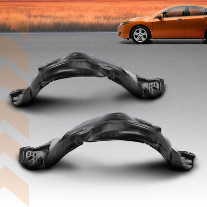 G-PLUS Front Inner Fender Liner Set Compatible with Acura TSX 2009-2014 74100TL2A00, 74150TL2A00, AC1248124, AC1249124, 74100TL2A10, 74150TL2A10 Direct OE Replacement 2 PCS Black