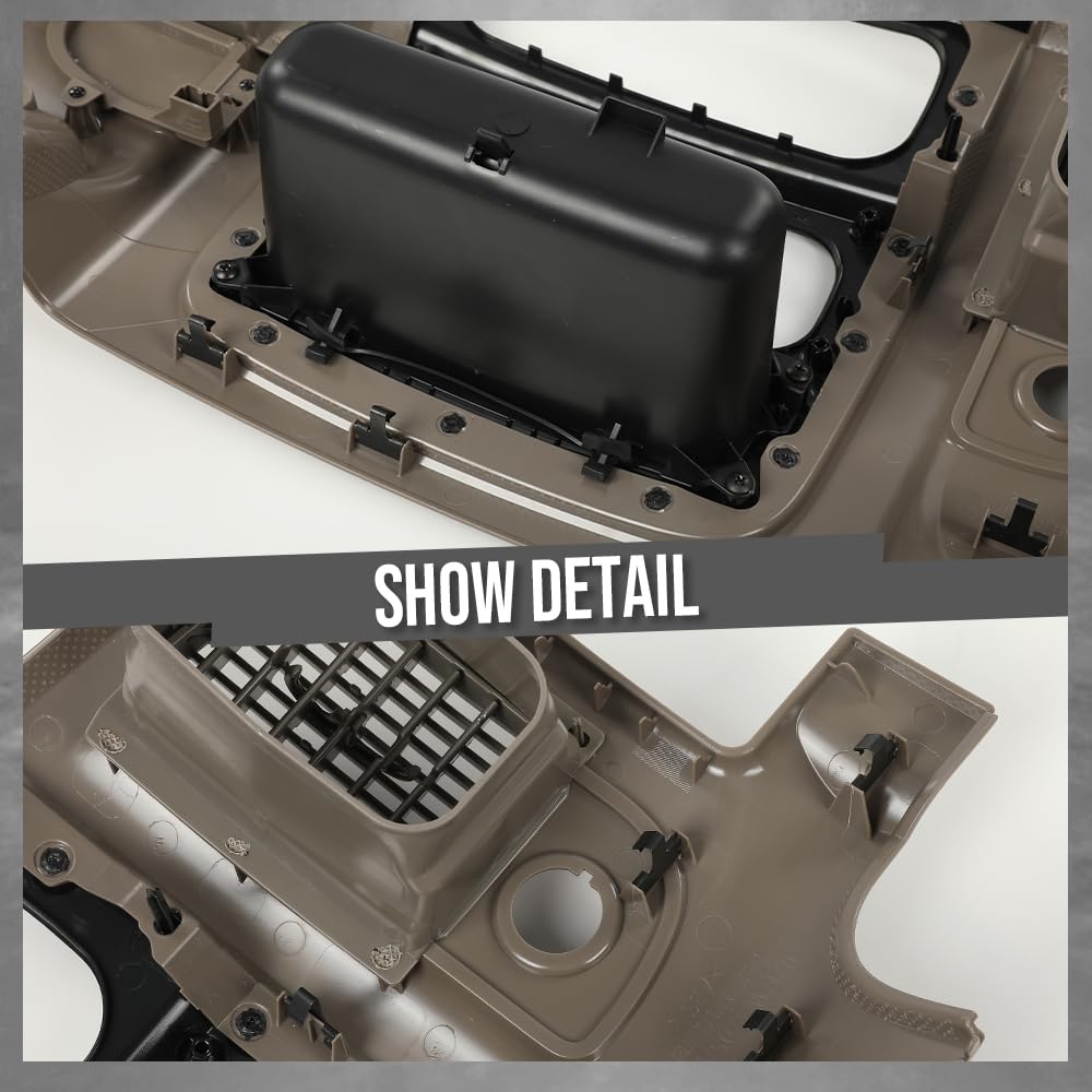 G-PLUS Center Dash Radio Bezel Trim Panel w/Storage Compatible with Dodge Ram 1500 2002-2005/Fits Dodge Ram 2500 3500 2003-2005 Beige
