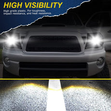 G-PLUS Headlights Assembly for Toyota Tacoma 2005-2011 Smoky Lens Black Housing Amber Reflector Additional Angle