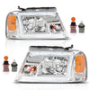 G-PLUS LED DRL Headlights Fit Ford F150 2004-2008, Fit Lincoln Mark LT 2006-2008(NOT Fit 2004 F150 Heritage/Flareside Beds),Pair Headlamps Clear Lens Chrome Housing Amber Reflector,faros delanteros