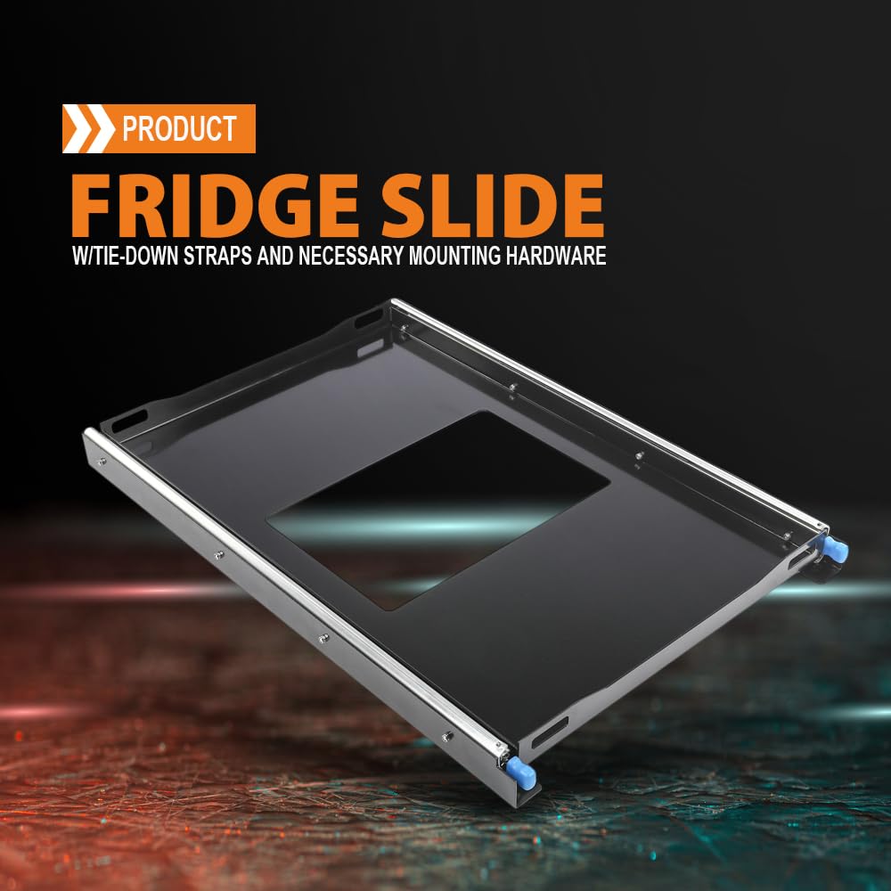 G-PLUS Slide Mount for 28/65L Portable Refrigerator Compatible with Car Fridge w/ Tie-Down Straps Black