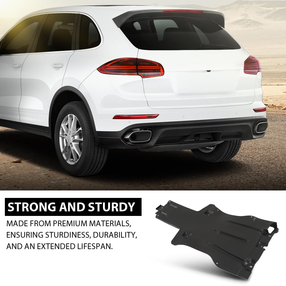G-PLUS Rear Engine Undercover Splash Shield Baffle Guard W/O Pad, Compatible with Porsche Cayenne 2011-2018, 958-504-231-00, 95850423100, 958 504 231 00