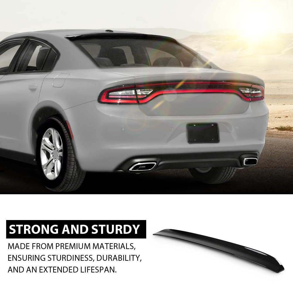 G-PLUS Rear Window Roof Spoiler Compatible with Dodge Charger All Models 2015-2024 Duckbill Style Gloss Black