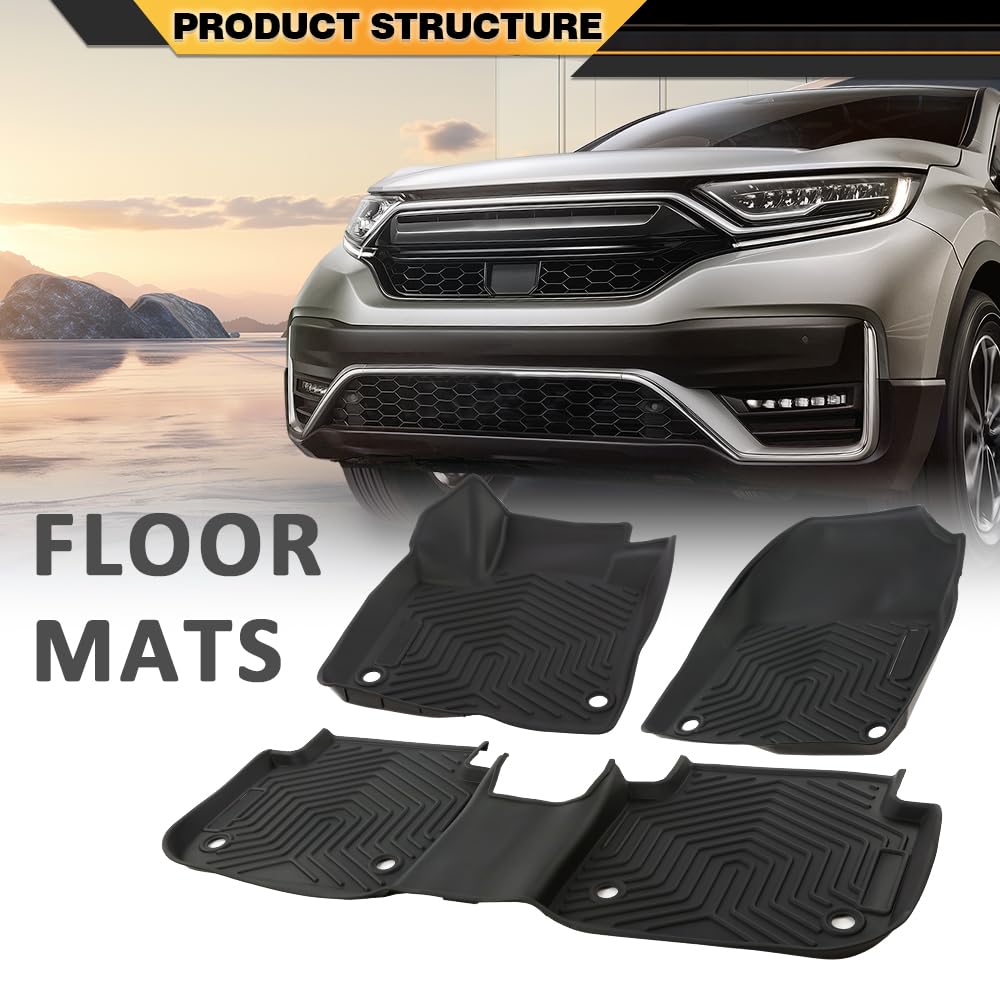 G-PLUS Cargo Liners Compatible with Honda CRV 2025 2024 2023 (Include Hybird),All-Weather Floor Liner, 1st & 2nd Row Caogo Liners TPE 3PCS Car Accessories Black