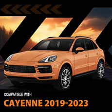 G-PLUS Front Bumper Lower Grille Trim for Porsche Cayenne 2019-2023 Black Front View