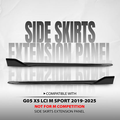 G-PLUS Side Skirts Extension Rocker Panels Compatible with BMW G05 X5 LCI 2019 2020 2021 2022 2023 2024 2025 M Sport Only, Not Fit M Competition, Glossy Black