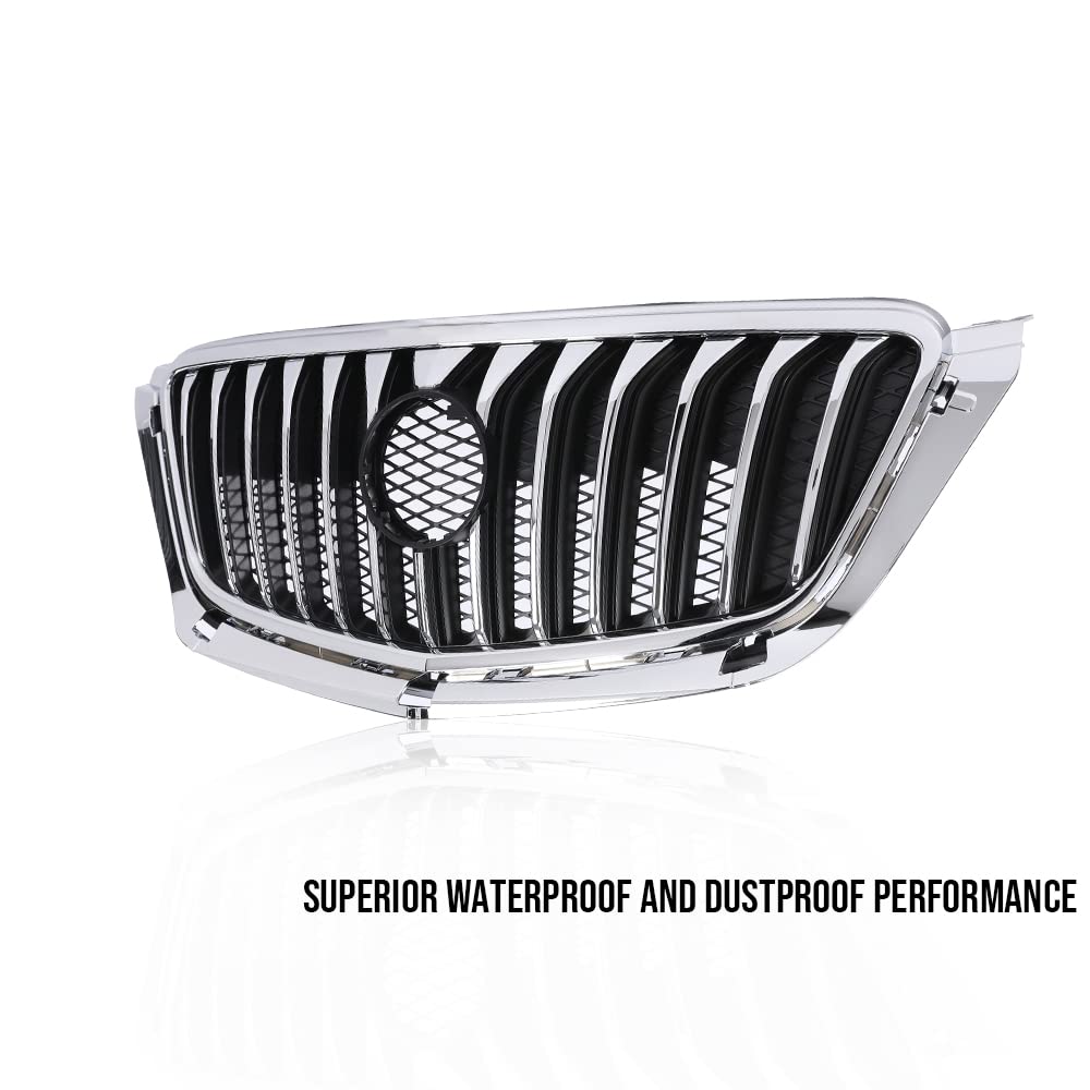 G-PLUS Front Grille Black with Chrome Molding Compatible with 2013 2014 2015 BUICK Encore 16 Encore AWD 95292990, 95384115, 25980527, GM1200690