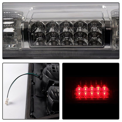 G-PLUS 3rd Third Brake Light Compatible with 2004-2008 Ford F150 Lobo/Fit 2007-2010 Ford Explorer/Fit 2006-2008 Lincoln Mark LT High Mount Stop Lights Smoky Lens Chrome Housing