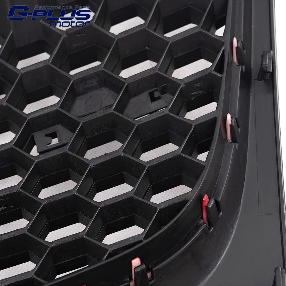 G-PLUS Front Bumper Upper Grill Grille Compatible with Volkswagen VW GTI GLI Jetta MK5 2006 2007 2008 2009 Honeycomb Style (Not Compatible with Rabbit and R32 Model)