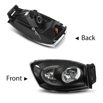 G-PLUS LED Headlights Assembly Front Headlamps Pair Set Compatible with Dodge Ram 1500 2006-2008,Compatible with Dodge Ram 2500 3500 2006-2009 Clear Lens Black Housing Clear Reflector,faros delanteros