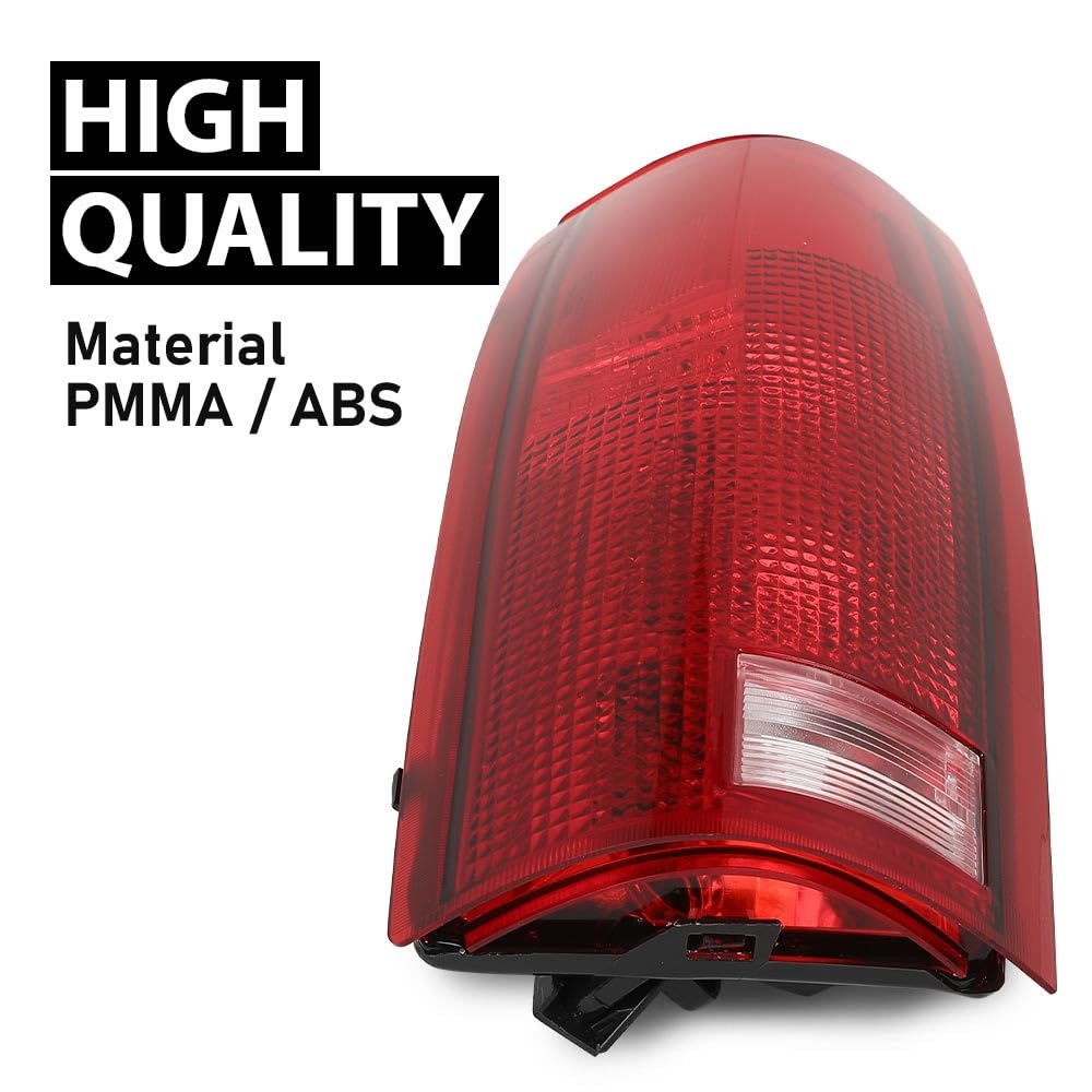 G-PLUS Tail Lights w/Bulb Left and Right Compatible with Chevy/GMC C/K 1500 2500 3500 & Silverado 1988-1999/Fit Blazer 1992-1994, Red Lens Luces Traseras Rear Brake Lamps Assembly Faros Traseros