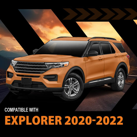 G-PLUS in-Channel Side Window Vent Visor Deflectors Rain Guards Compatible with Ford Explorer 2020-2022 PC Impact-Resistant Material 4 PCS Smoky