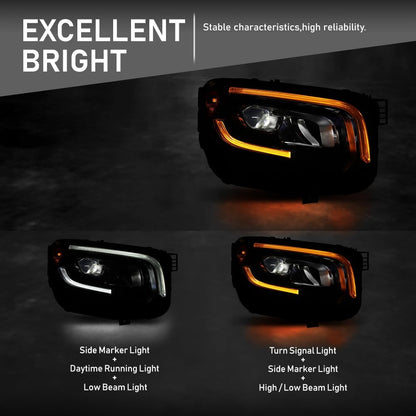G-PLUS LED Headlight Right Side Compatible with Benz GLB250 2020 2021 2022 2023, Fit Benz GLB35 AMG 2021 2022 2023 MB2503269, 2479064200 Black