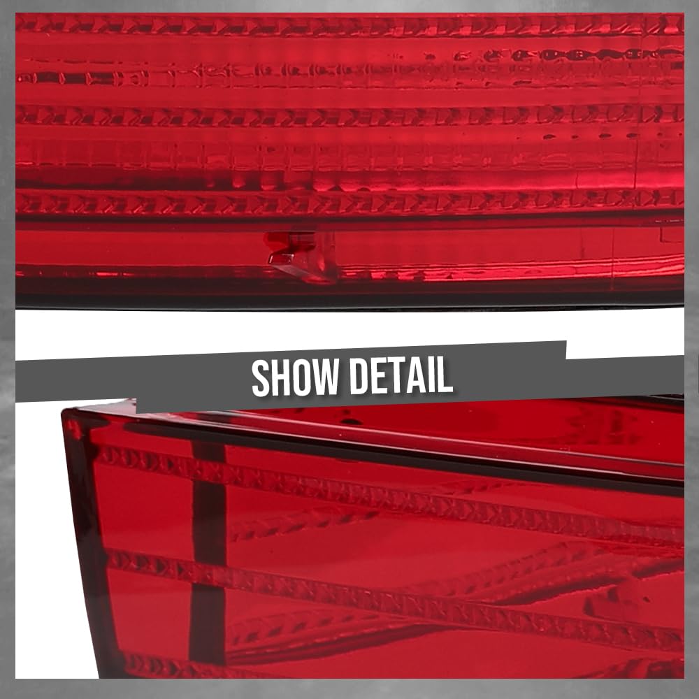 G-PLUS Right Rear Fog Lamp Bumper Cover Reflector Compatible with VW Touareg 2011-2014 7P6945702D Red
