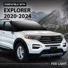 G-PLUS LED Front Right Fog Lights Lamp Assembly, Compatible with Ford Explorer 2020-2024 (Except Timberline Model), Passenger Side, LB5Z15200C, LB5Z15200D